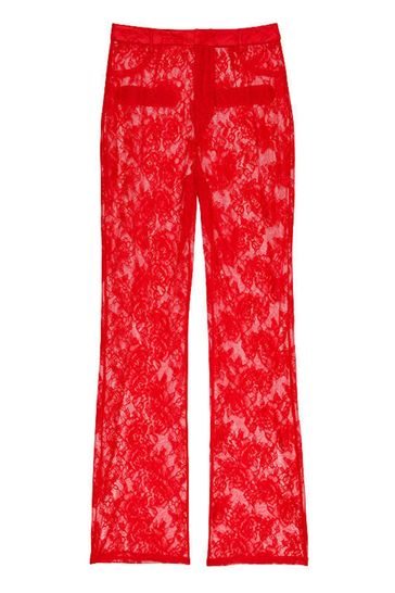 Red lace store pants