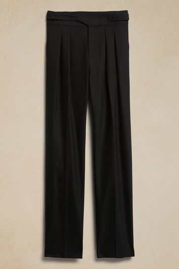 BANANA REPUBLIC Sz 8 Black Flare Dress Pants, Fitted Split Hem Sculptweave  Pant 