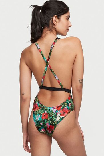 Victoria s Secret Shine Strap Plunge One Piece Swimsuit