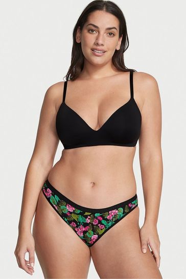 Victoria's Secret Black Tropical Oasis Cotton Bikini Knickers