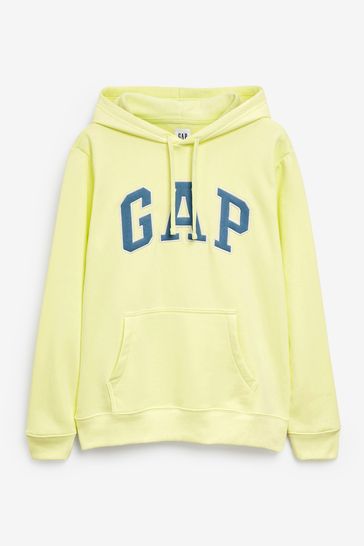 Yellow gap shop hoodie mens