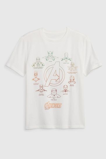 Gap White Avengers Graphic Short Sleeve T Shirt