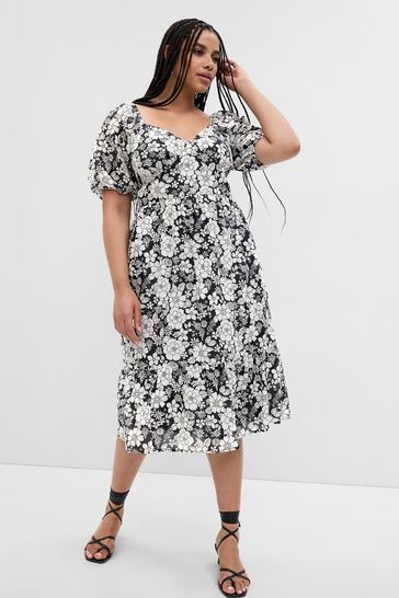 Midi cap sleeve dress gap hotsell