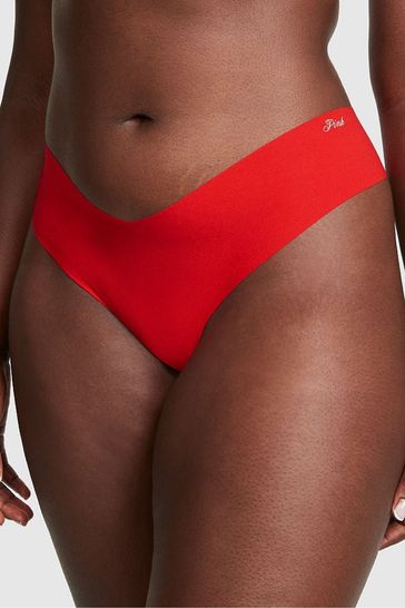 Victoria's Secret PINK Pin Up Red No-Show Thong Knickers