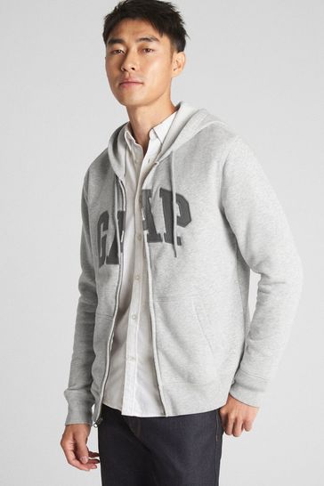 Gap grey zip shop up hoodie