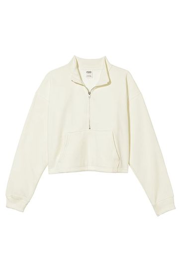 Victoria's Secret PINK Creamer Beige Fleece Sweatshirt