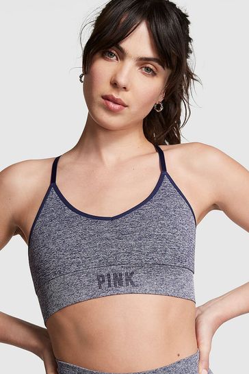 Victoria's Secret PINK Morning Rose Pink Marl Non Wired Lightly Lined  Seamless Sports Bra