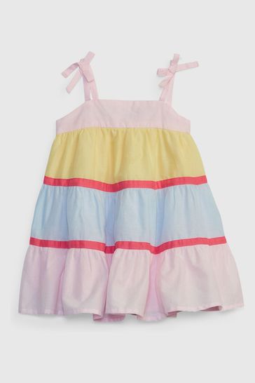 Gap Pink Baby Colorblock Tiered Dress