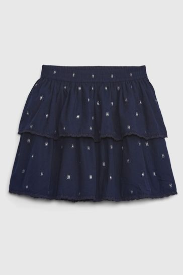 Ruffle outlet skirt blue