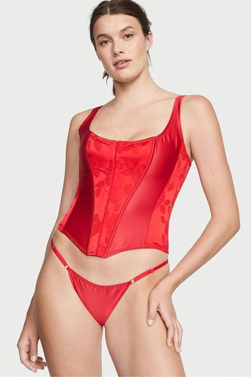 Buy Victoria's Secret Lipstick Red Archive Satin Corset and Knicker Set  from Next Ireland