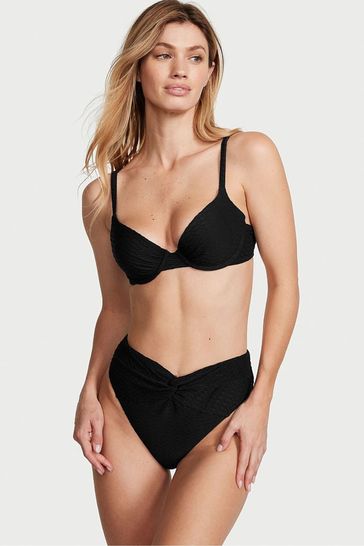 Victoria's Secret Black Fishnet High Leg Swim Bikini Bottom