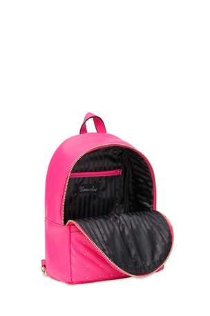 VICTORIA'S SECRET Studded V-Quilt Black Small City Backpack NEW W TAGS  Fuchsia