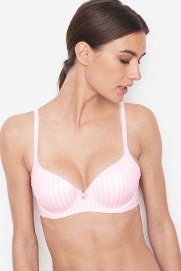 Victoria's Secret Lightly Lined Pink and White Striped Bra