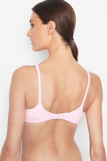 Victoria's Secret Pink Stripe Print Smooth Lightly Lined Demi Bra