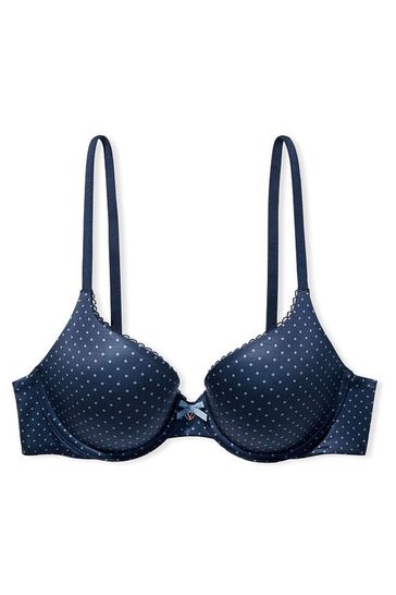 Victoria's Secret Blue Pink Spot Smooth Full Cup Push Up Bra