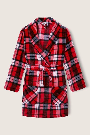 Victoria's Secret PINK Red Pepper Plaid Cosy Dressing Gown