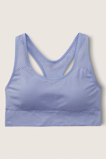 Victoria's Secret PINK Dusty Periwinkle Seamless Lightly Lined Low Impact Racerback Sports Bra