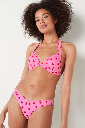 Victoria's Secret PINK Dreamy Pink Heart Push Up Triangle Halterneck Bikini Top