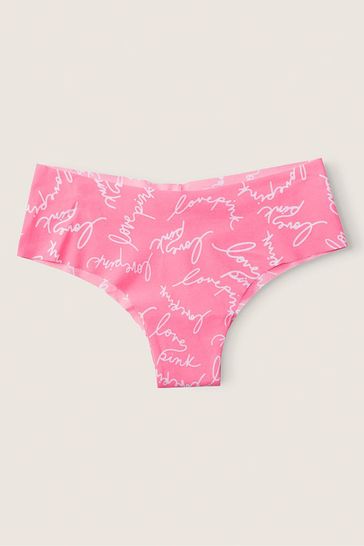 Victoria's Secret PINK Dreamy Pink Script Font Pink Cheeky Smooth No Show Knickers