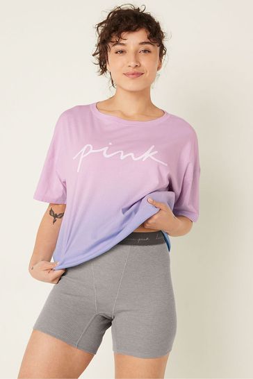 Victoria's Secret PINK Skyway Blue and Pink Cotton Brief Short Pyjamas