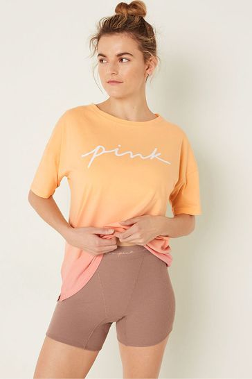 Victoria's Secret PINK Light Wash Orange Cotton Brief Short Pyjamas
