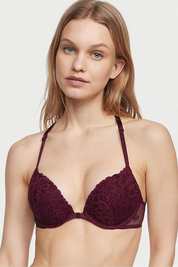 Victoria's Secret Kir Red Lace Front Fastening Lightly Lined T-Shirt Bra