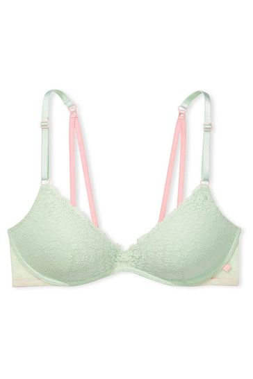 Victoria's Secret Misty Jade Green Lace Non Wired Push Up Bra
