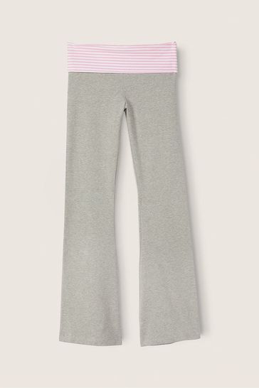 Buy Victoria's Secret PINK Cotton Foldover Flare Leggings from the