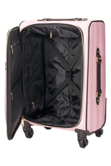 Victoria's secret signature stripe rolling luggage shop