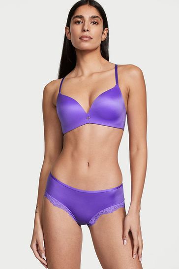 Victoria's Secret Luscious Lavender Purple Lace Trim Cheeky Knickers