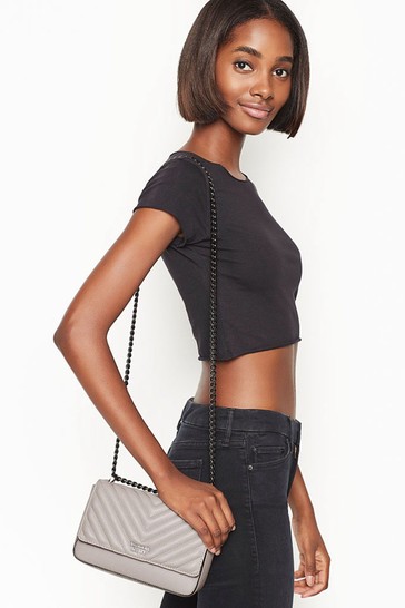 Victoria's Secret Pebbled V-Quilt Bond Street Shoulder Bag