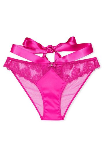 Victoria's Secret Fuschia Frenzy Pink Embroidered Cheeky Knickers