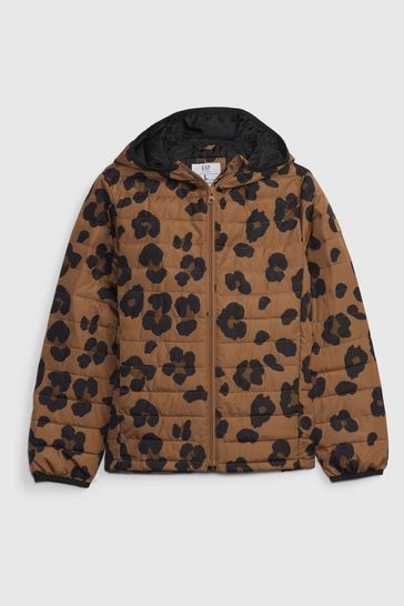 Gap leopard cheap print puffer