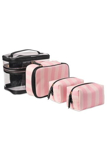 Victoria's Secret Pink Iconic Stripe 4 in 1 Cosmetic Bag
