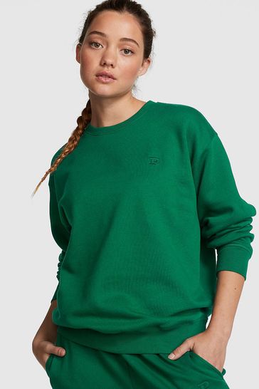 Victoria's Secret PINK Garnet Green Fleece Oversized Sweatshirt