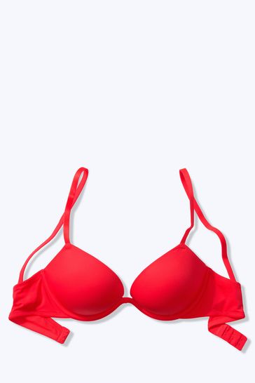 Victoria's Secret PINK Neon Candy Coral Add 2 Cups Smooth Push Up T-Shirt Bra