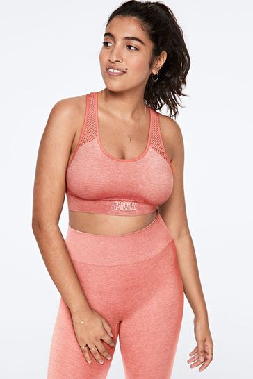 Victoria's Secret PINK So Rosey Marl Seamless Lightly Lined Sports Bra