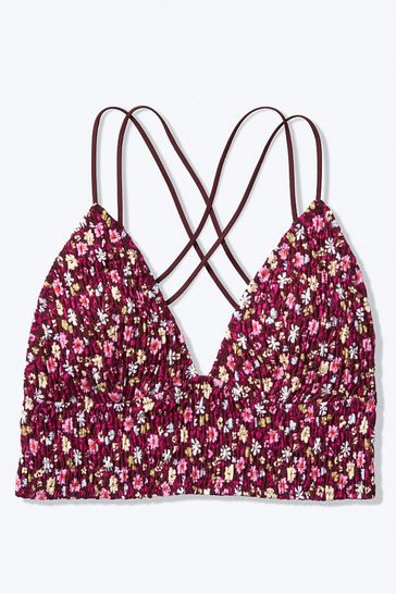 Smocked triangle bralette top