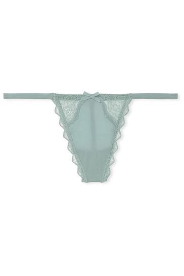 Victoria's Secret Sage Dust Green Smooth Lace G String Knickers