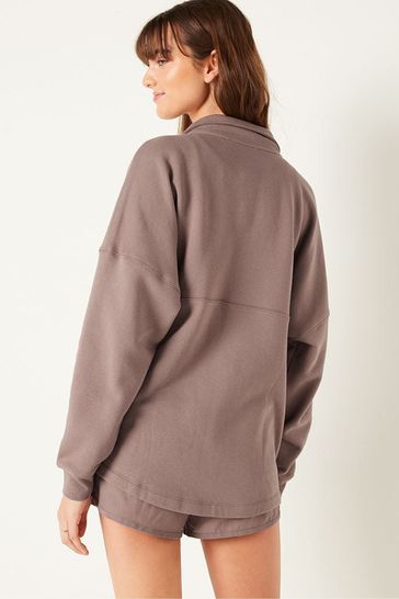 Grey oversized discount zip front sweater
