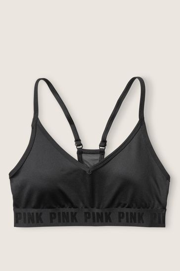 Victoria's Secret PINK Pure Black Lightly Lined Low Impact Sports Bra