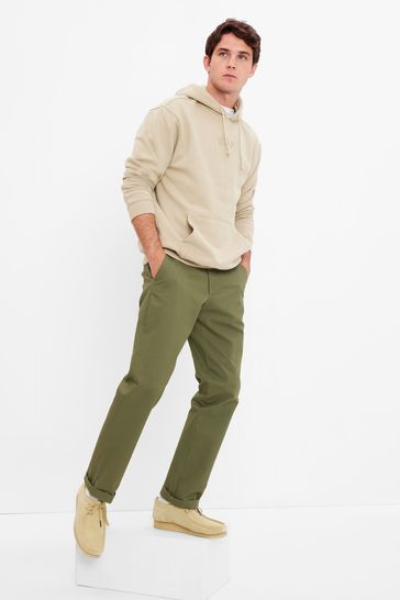 Gap Khaki Green Straight Fit Modern Chinos