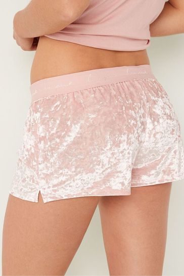 Velvet pink shorts victoria's secret hotsell