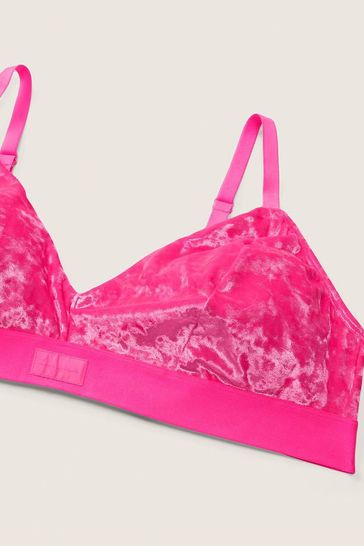 Victoria's Secret PINK Atomic Pink Fuller Cup Velvet Unlined Triangle  Bralette