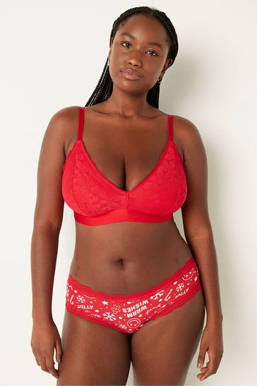 Victoria's Secret PINK Red Pepper Fuller Cup Lace Unlined Triangle Bralette