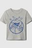 Grey Sesame Street Cookie Monster Graphic Short Sleeve  Baby T-Shirt (Newborn-5yrs)
