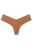 Victoria's Secret PINK Caramel Nude Thong No Show High Leg Knickers