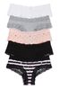 Victoria's Secret White/Grey/Pink/Black Cheeky Cotton Knickers Multipack