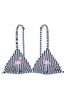 Victoria's Secret PINK Flamingo Stripe Blue Triangle Swim Bikini Top