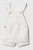 White Spot Print Ruffle Sleeve Short Baby Dungarees (Newborn-5yrs)
